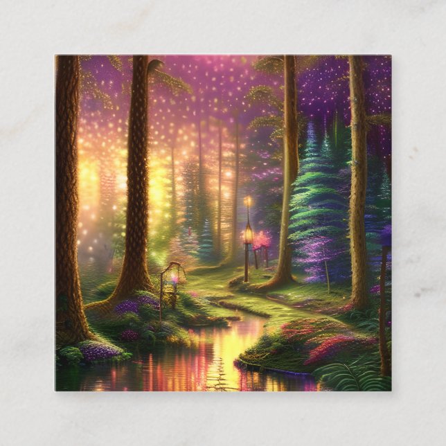 Carte De Visite Carré Forêt enchantée (Devant)