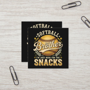 Carte De Visite Carré Frère de softball drôle Snacks Sports