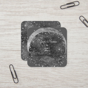 Carte De Visite Carré Galaxie artistique de soucoupe volante