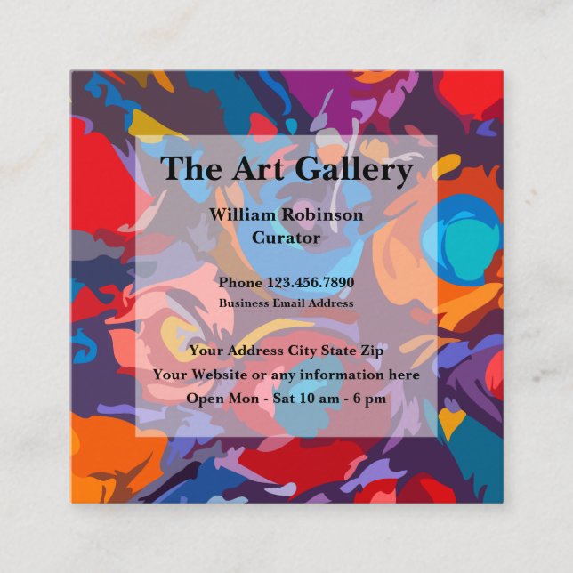 Carte De Visite Carré Galerie d'art moderne Magasin de détail (Devant)
