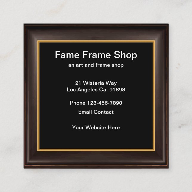 Carte De Visite Carré Galerie et cadres de tableau (Devant)