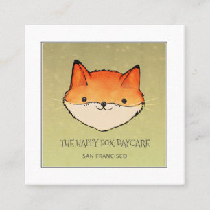 Carte De Visite Carré Garde d'enfants Cute Fox