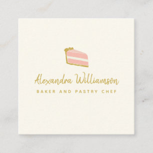Carte De Visite Carré Gâteau Dessiné à la Main par Minimalist Baker Pers