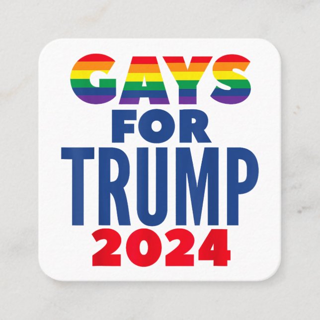 Carte De Visite Carré Gays Pour L'Élection De Trump En 2024 (Devant)