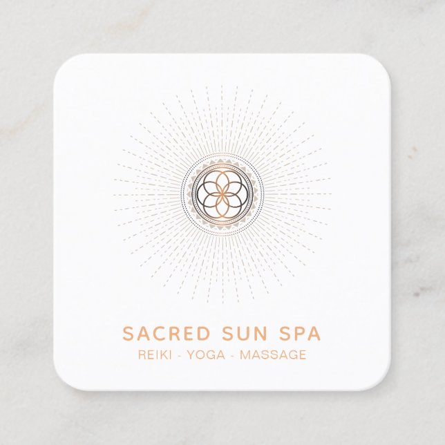 Carte De Visite Carré *~* Géométrie Sacrée . Alchemy Mandala Shaman (Devant)