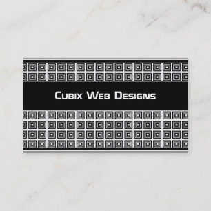 Carte de visite Carré géométrique rétro, blanc