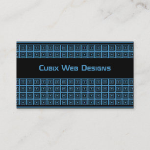 Carte de visite Carré géométrique rétro, bleu clai