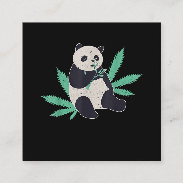 Carte De Visite Carré Gig de panda Weed Stoner (Devant)