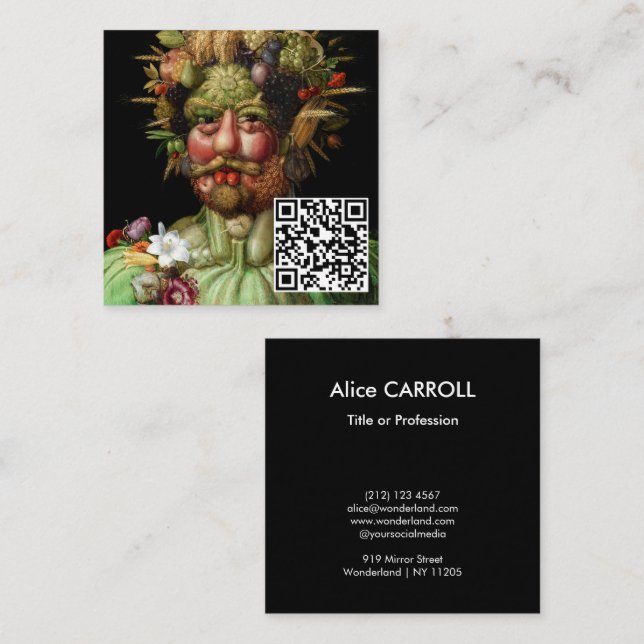Carte De Visite Carré Giuseppe Arcimboldo - Vertumnus - QR Code (Devant / Derrière)