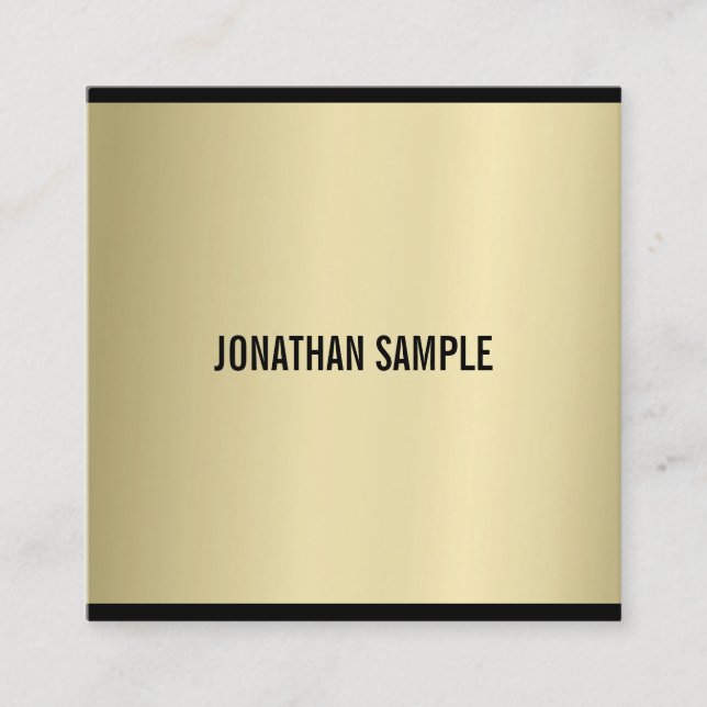 Carte De Visite Carré Glamor Gold Look Moderne Luxe sophistiqué (Devant)