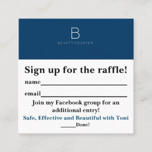 Carte De Visite Carré Glissements de tombola de Beautycounter