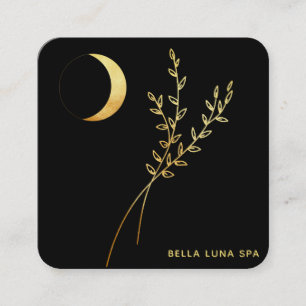 Carte De Visite Carré *~* Gold Crescent Moon . Feuilles Gold Foliage