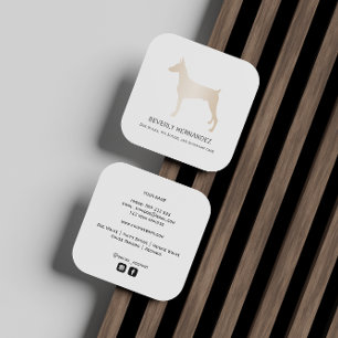 Carte De Visite Carré Gold Doberman chien Walker Trainer Chiot assis