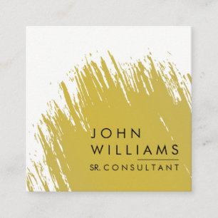 Carte De Visite Carré Gold Foil Faux Brosses Professional moderne