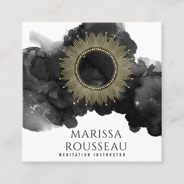 Carte De Visite Carré Gold Sunburst Celestial Jewelry Designer Business (Devant)