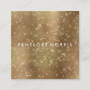 Carte De Visite Carré Golden Sparkle Beauty Stylist Square Business Card