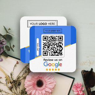 Carte De Visite Carré Google Avis Code QR de lien de révision d'entrep