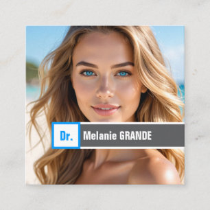 Carte De Visite Carré Grand Danois bleu noir