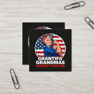 Carte De Visite Carré Grand-mères Grantifa contre le fascisme
