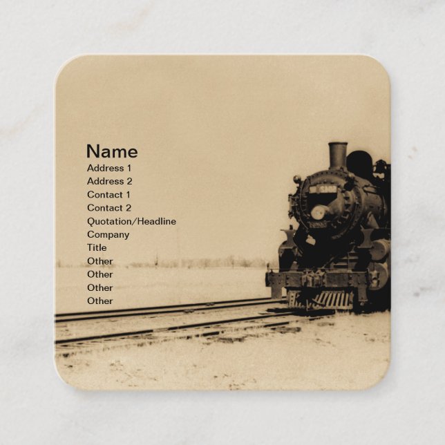 Carte De Visite Carré Grand Trunk Western Engine No. 5042 Business Card (Devant)