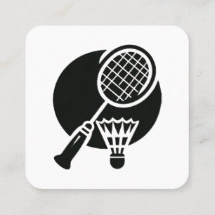 Carte De Visite Carré Graphique de badminton