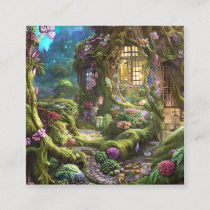 Carte De Visite Carré Graphique de la forêt de Fairyland