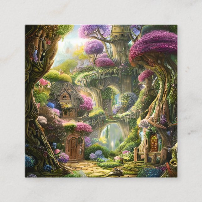 Carte De Visite Carré Graphique de la forêt de Fairyland (Devant)