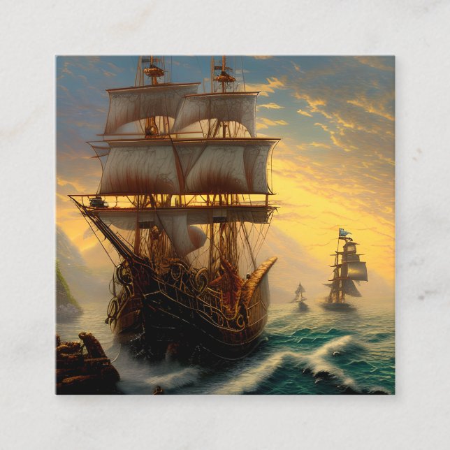 Carte De Visite Carré Graphique pirate (Devant)