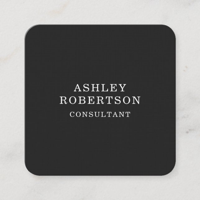 Carte De Visite Carré Gris Blanc Professionnel Design tendance minimalis (Devant)