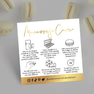 Carte De Visite Carré Guide de soins pour les desserts modernes Macarons