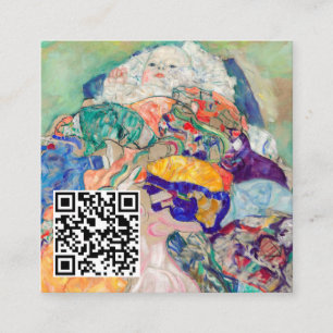 Carte De Visite Carré Gustav Klimt - Baby / Berceau - Code QR