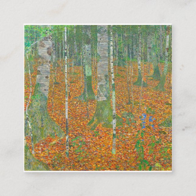 Carte De Visite Carré Gustav Klimt - Forêt de Birch (Devant)