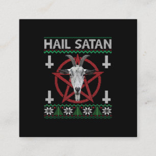 Carte De Visite Carré Hail Satan Tête de chèvre Pentagram Funny Satanic 