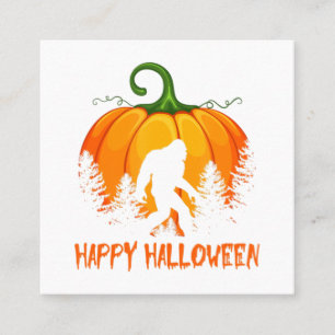 Carte De Visite Carré Halloween Citrouille vintage Bigfoot