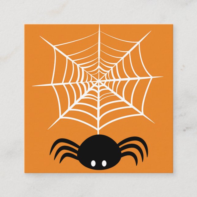 Carte De Visite Carré Halloween Spider Web (Devant)