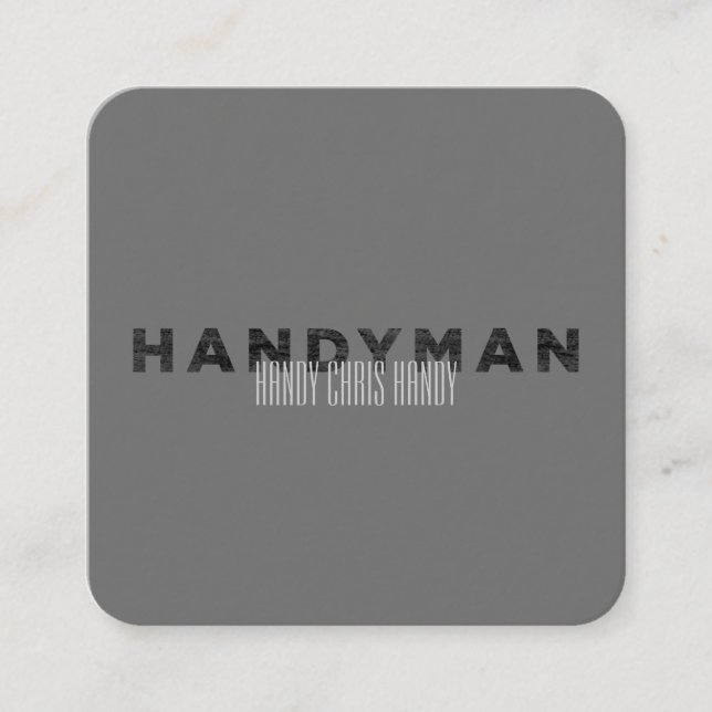 Carte De Visite Carré Handyman [Style Letterpress] (Devant)