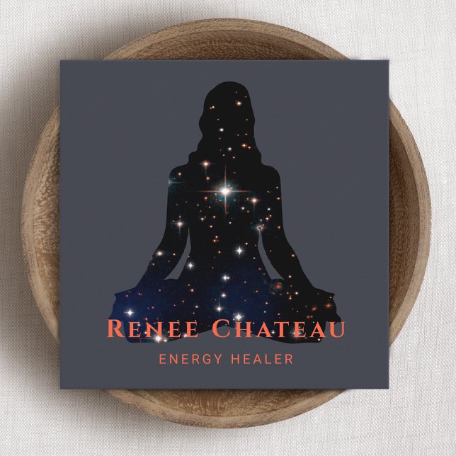 Carte De Visite Carré Heart Chakra, guérisseur de l'énergie (Créateur téléchargé)