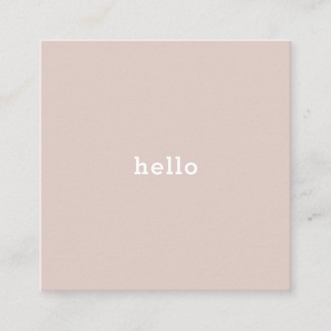 Carte De Visite Carré Hello Beige (Devant)