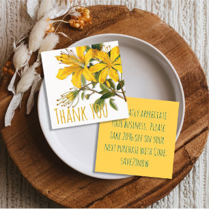 Carte De Visite Carré Herbal Business Remise Merci client