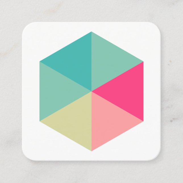 Carte De Visite Carré Hexagone couleur 02 (Devant)