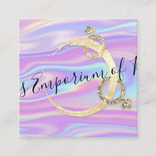 Carte De Visite Carré Holographe de l'éducation physique Logo de genre s