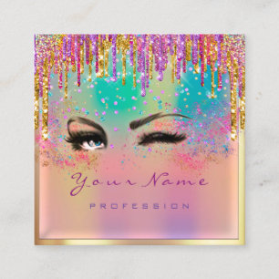 Carte De Visite Carré Holographe de maquillage Eyelash Brows Parties sci