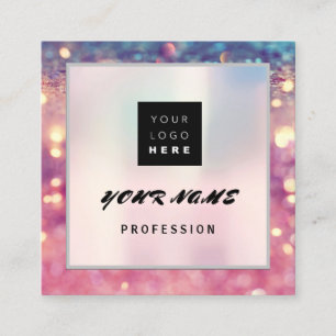 Carte De Visite Carré Holographe de maquillage Holographe unique QR CODE