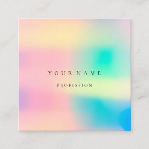 Carte De Visite Carré Holographe Pastel Ombre Cadre Simple Professionnel