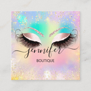 Carte De Visite Carré Holographe professionnel de Boutique Shop Eyes Par
