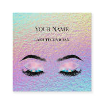 Holographic QR code Beige and Gold Lash Technician