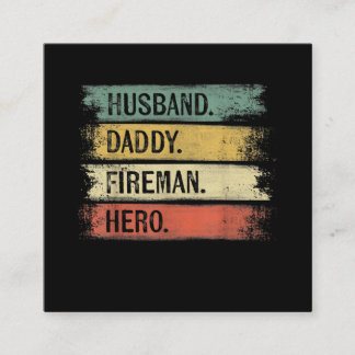 Carte De Visite Carré Homme Mari Daddy Fireman Hero Pompier