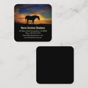 Carte De Visite Carré Horloger Services ou Equine Vétérinaire d'affaires
