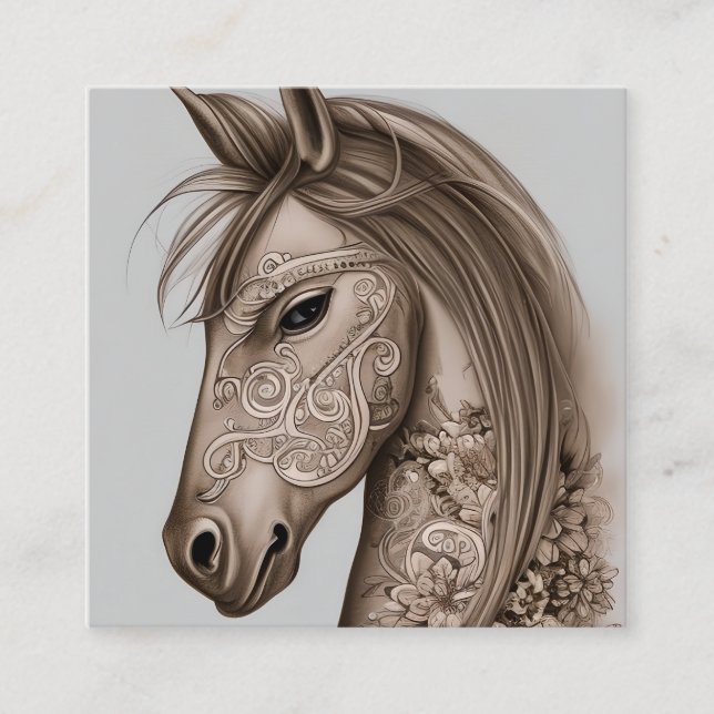 Carte De Visite Carré Horse Graphic (Devant)