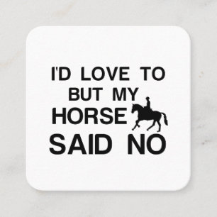 CARTE DE VISITE CARRÉ HORSE RIDER A DIT NON